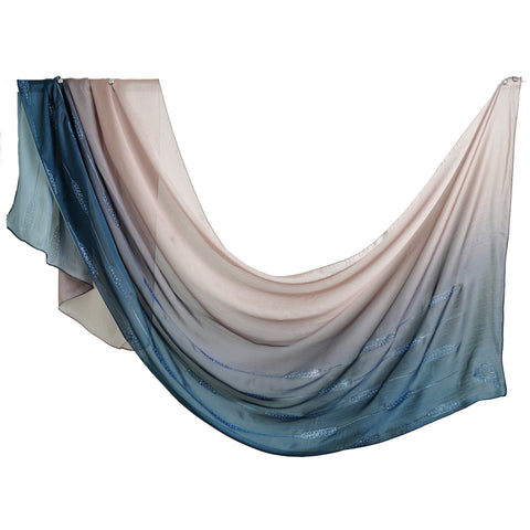 Ombre Crystal Veil-Hijab (Nude-Navy)