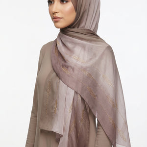 Ombre Crystal Veil-Hijab (Brown-pink)