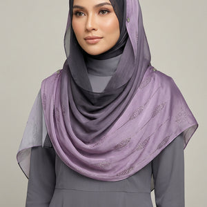 Ombre Crystal Veil-Hijab (Lavender Hues)