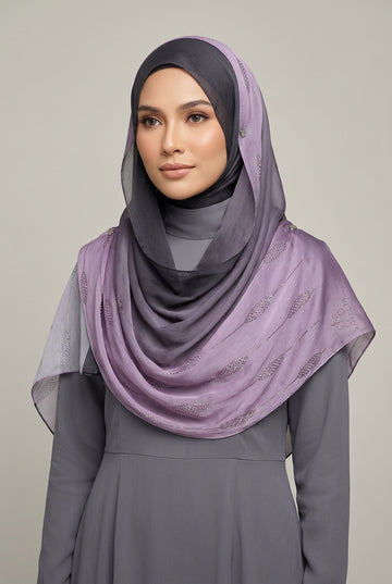 Ombre Crystal Veil-Hijab (Lavender Hues)