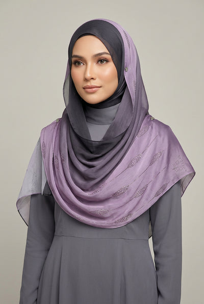 Ombre Crystal Veil-Hijab (Lavender Hues)