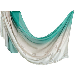 Ombre Crystal Veil-Hijab (Coral Green-white)