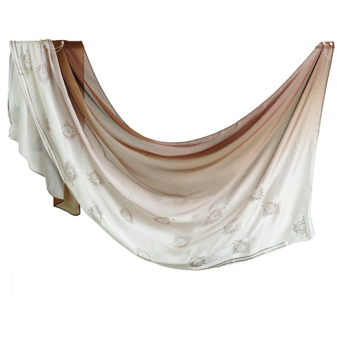 Ombre Crystal Veil-Hijab (light Brown- nude)