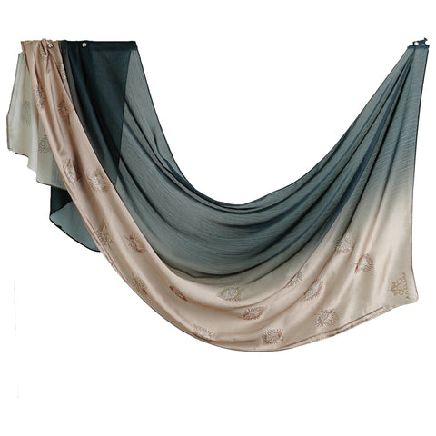 Ombre Crystal Veil-Hijab (Green-nude)