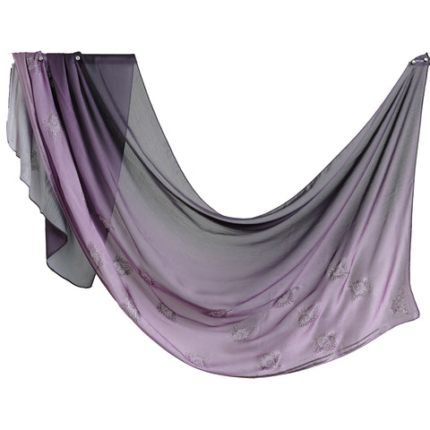 Ombre Crystal Veil-Hijab (Dark Purple-lavender)