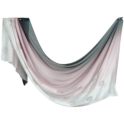 Ombre Crystal Veil-Hijab (Dark Grey-pink)