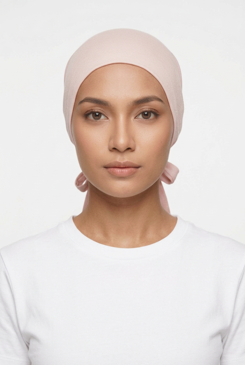 Satin/Silk Lined Tie Back Undercap Pink