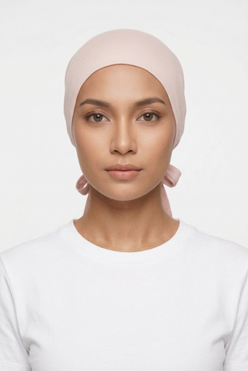 Satin/Silk Lined Tie Back Undercap Pink