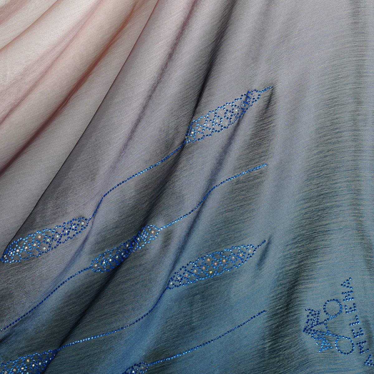 Ombre Crystal Veil-Hijab (Nude-Navy)