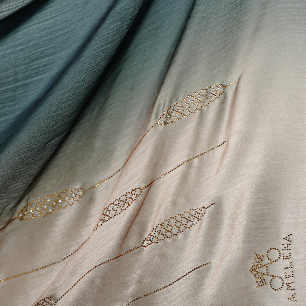 Ombre Crystal Veil-Hijab (Green-Latte)
