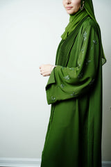 Royal Green Waterfall Abaya