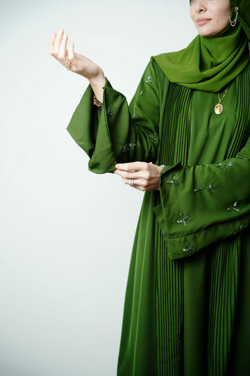 Royal Green Waterfall Abaya