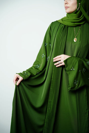 Royal Green Waterfall Abaya