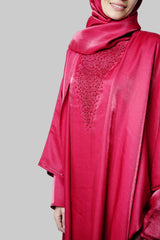 Organza Silk Bisht Abaya Set