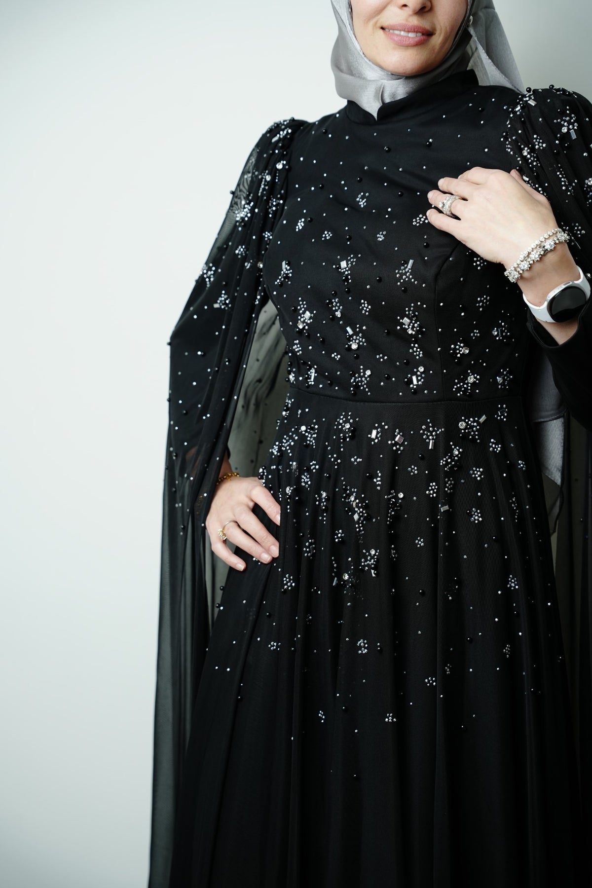 The Crystal Noir Gown