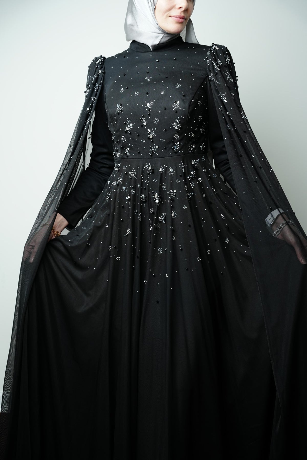 The Crystal Noir Gown