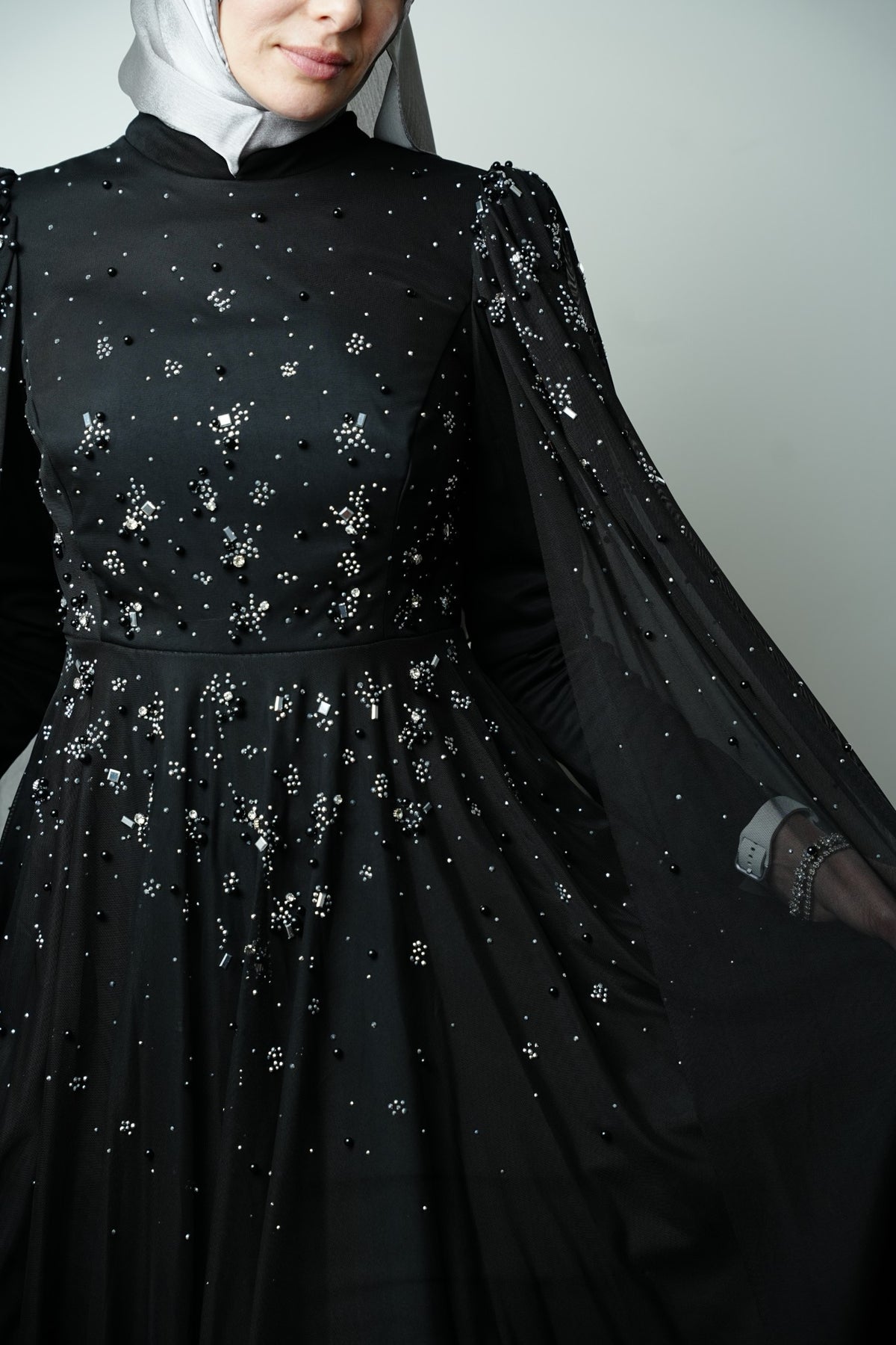 The Crystal Noir Gown