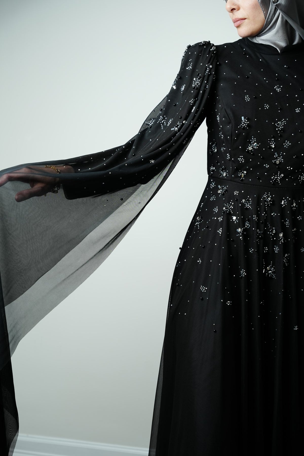 The Crystal Noir Gown