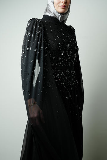 The Crystal Noir Gown