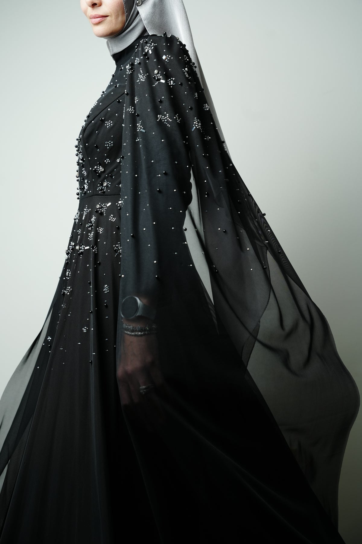 The Crystal Noir Gown