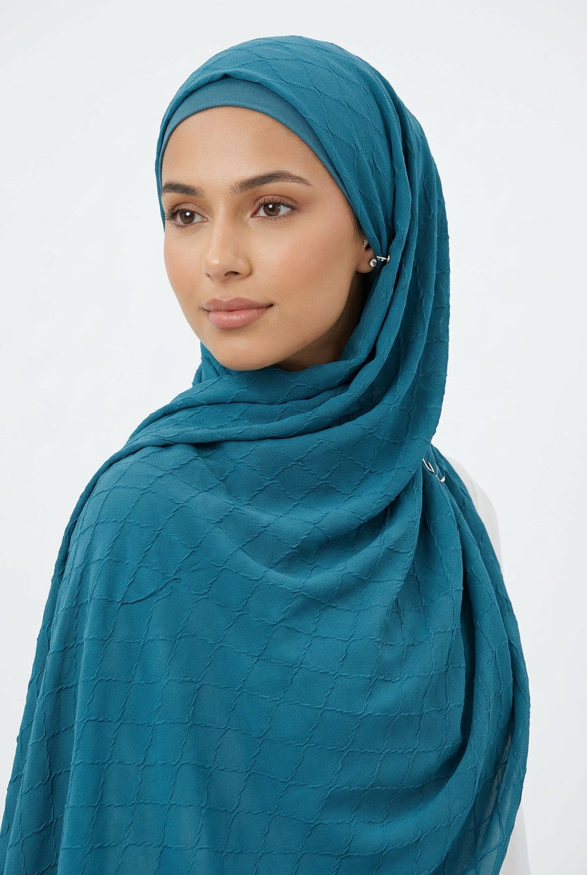 Diamond Georgette Teal