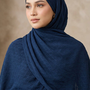 Diamond Georgette Navy