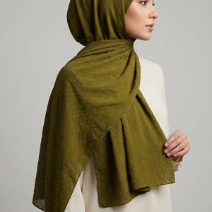 Diamond Georgette Olive Green