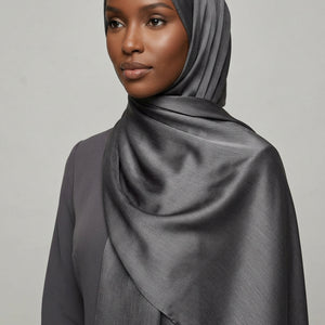 Close-up of gray fabric with folds
