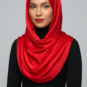 Red fabric with 'AMELENA' branding in the center