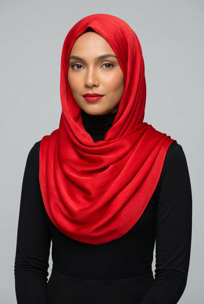 Red fabric with 'AMELENA' branding in the center
