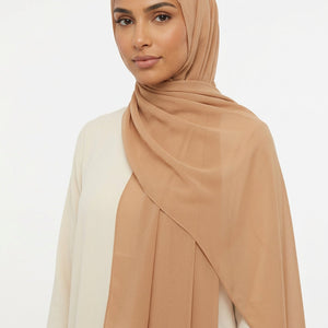 Brown scarf on a white background