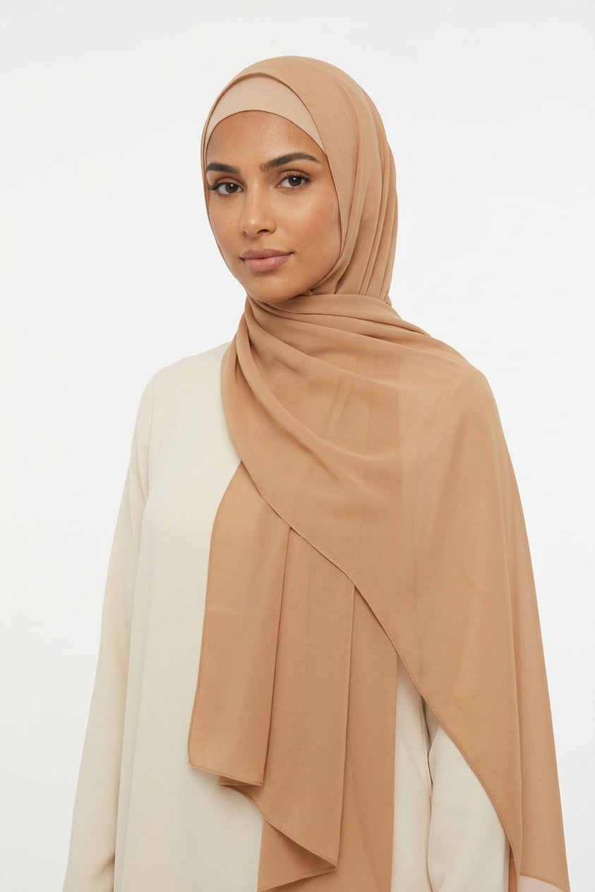 Brown scarf on a white background
