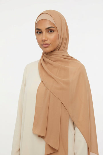 Brown scarf on a white background