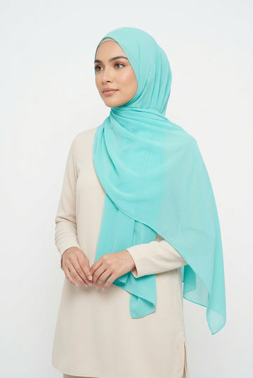 Turquoise scarf on a white background