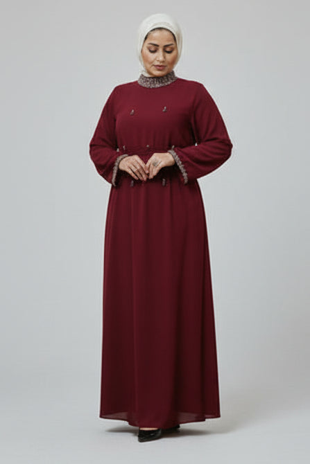 The Maroon Crystal Dress