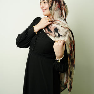 Premium Modal Abstract Floral Hijab in Blush