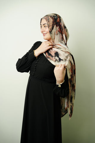 Premium Modal Abstract Floral Hijab