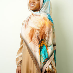 Premium Modal Watercolor Swirl Hijab