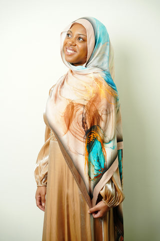 Premium Modal Watercolor Swirl Hijab