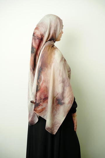 Premium Modal Mauve Watercolor Hijab