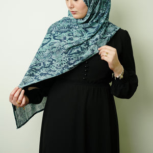 Premium Modal Teal Python Print Hijab