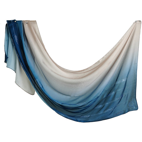 Ombre Crystal Veil-Hijab (Latte-Navy)