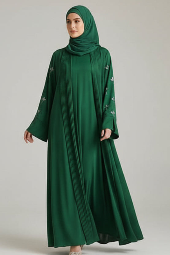 Royal Green Waterfall Abaya