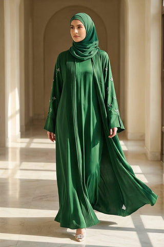 Royal Green Waterfall Abaya