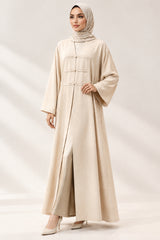 Asian-Inspired Luxury Crepe Open Cardigan Abaya