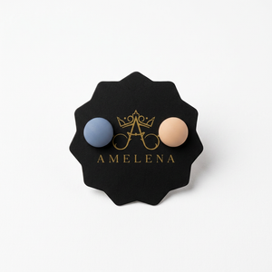 Blue and beige pins
