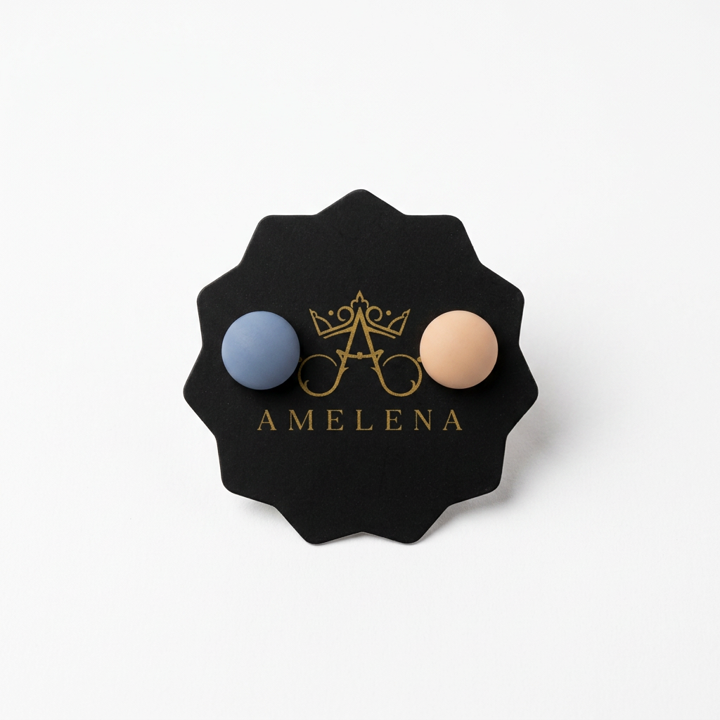 Blue and beige pins