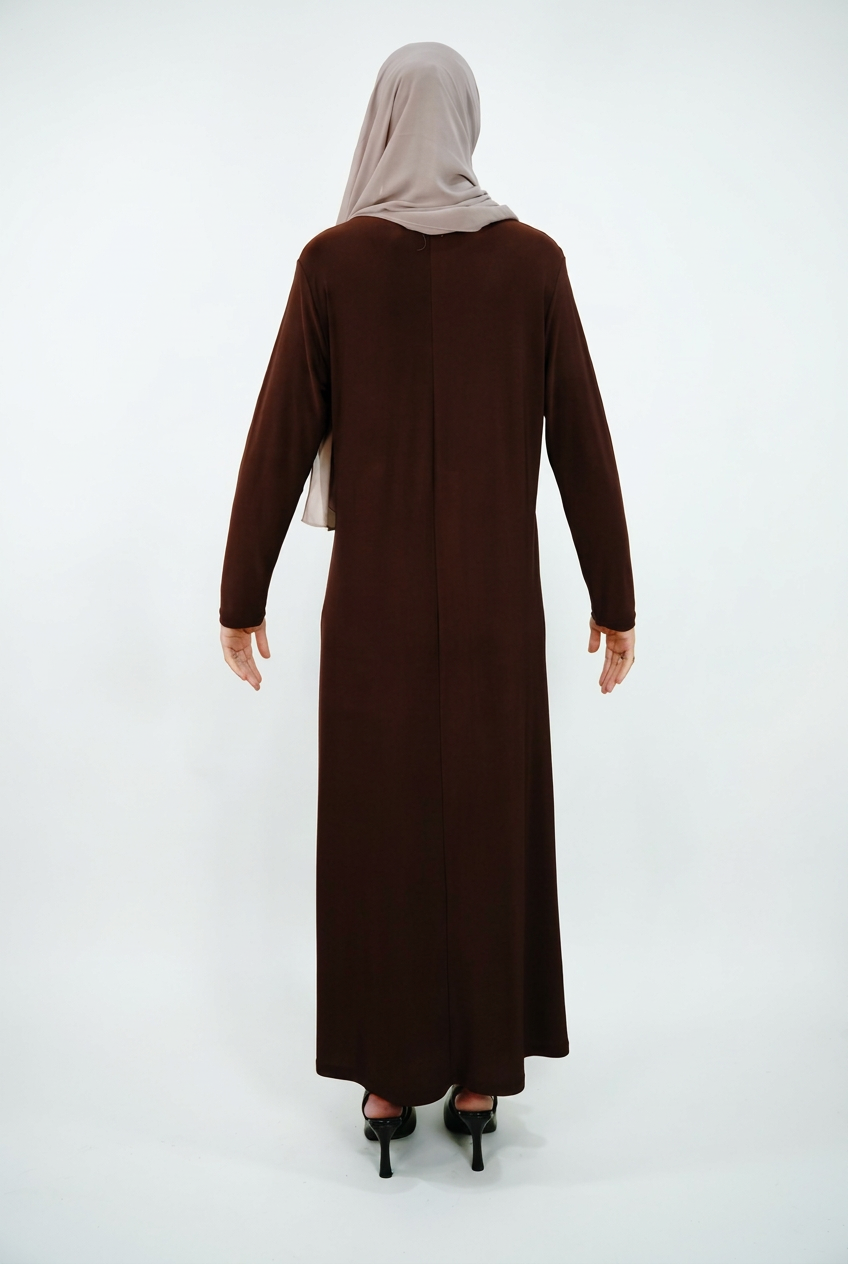 Brown dress back view