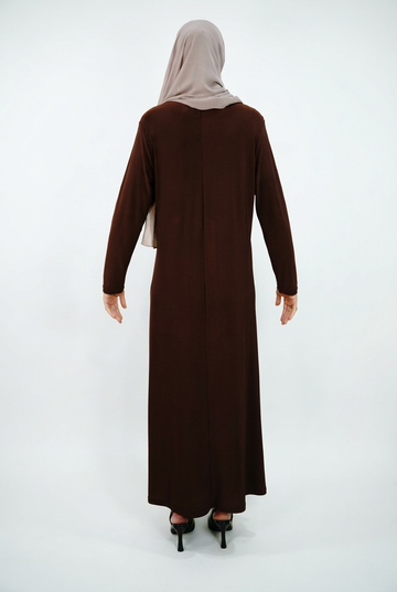 Brown dress back view