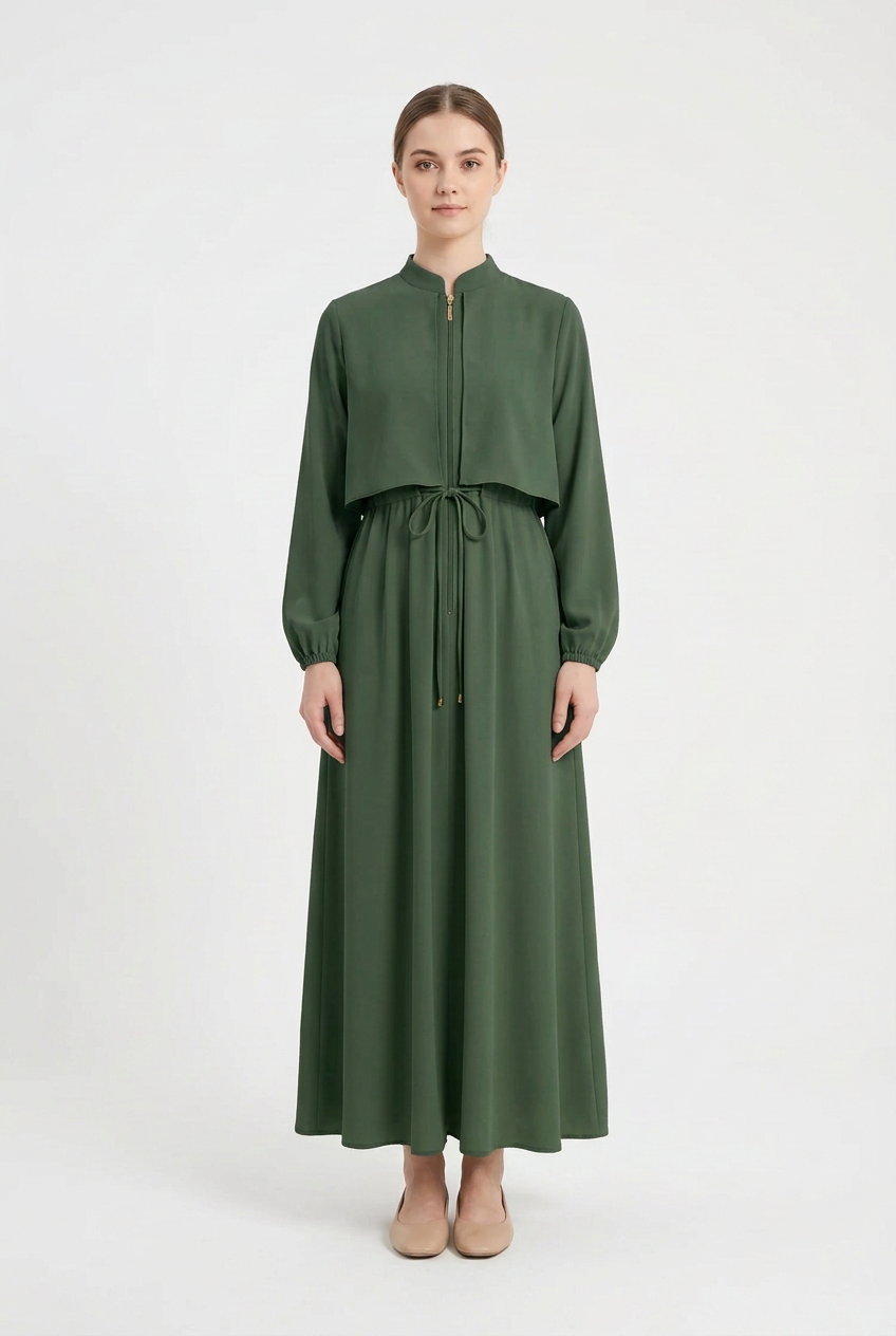 Celeste dress in deeper green